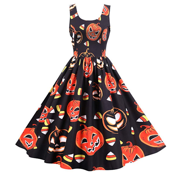 ady Hihaton Halloween Juhlamekko Rockabilly Swing Mekko G L