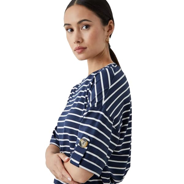 Principer Dam/Dam Kontrastrandig T-shirt Navy 12 UK