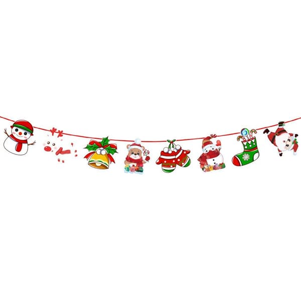 6-pakning juleflagg, julebannerdekorasjoner