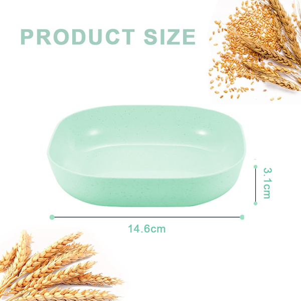 4 st polypropenplasttallrikar med djupa sidor för diskmaskin green