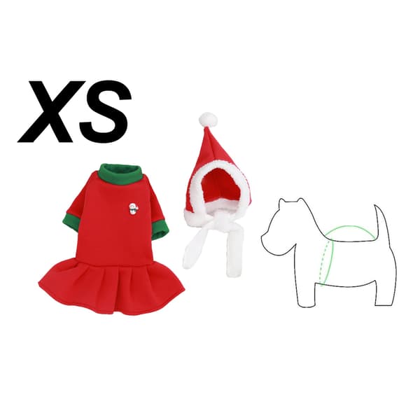 Juleskjorte med print, blød og passende til hvalpe og katte XS