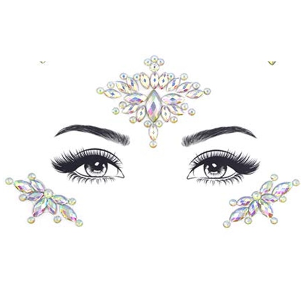Rhinestone Ansigtssten Juveler, Rave Krystaller Ansigtssten Klistermærker, style 5