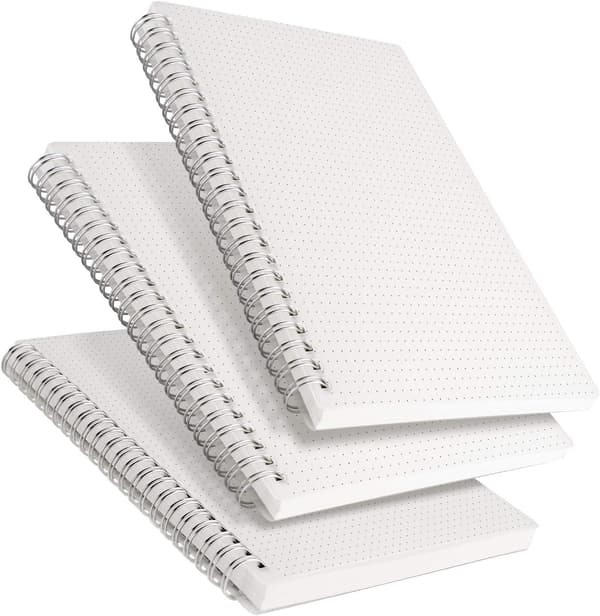 Dot Grid Notebook Spiral - 3-pakning, Grid Journal,