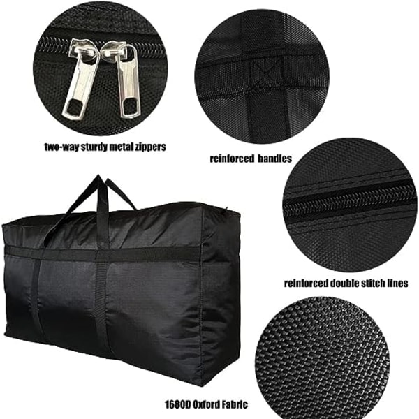 Stor oppbevaringsveske for flytting, Oxford vannavstøtende organizer Navy 190L