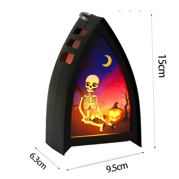 Halloween natlampe, græskar skelet heks Halloween bord Skeleton