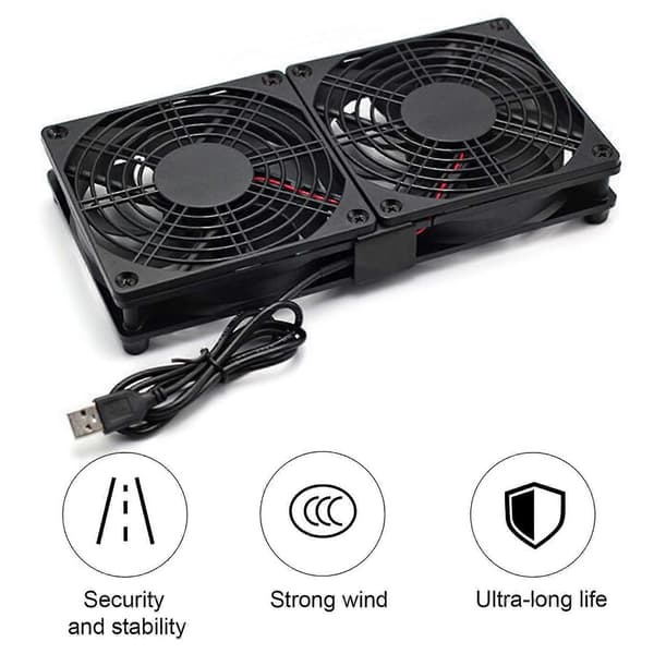 Router Køleventilator 5V USB Computer Tablet Host Kabinet Køleventilator Stille Stærk Vind Stødsikker Stabil Udgang Køleventilator Køleplade