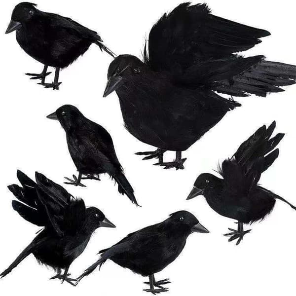 Halloween Simulering Kragemodel Kunstig Ravn rekvisit Party Deco 3Pcs