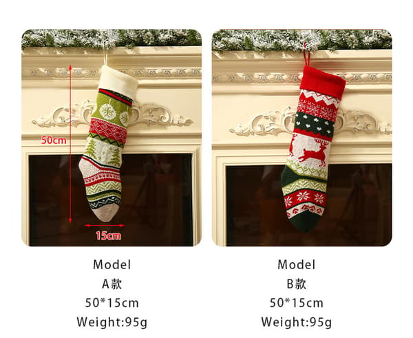 4 st stickad ull julstrumpor mantel dekoration cand