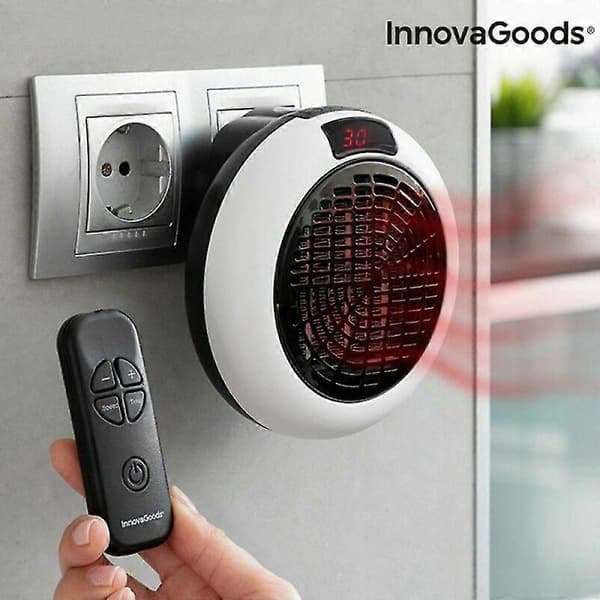 Keramisk varmeovn for stikkontakt med 600W fjernkontroll