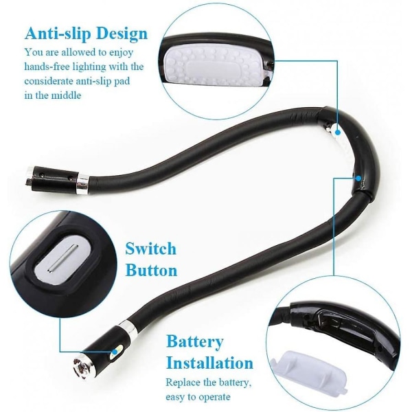 Handsfree-led-läslampan upphängd runt halsen 4