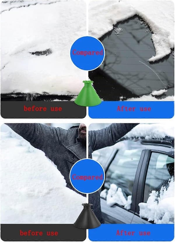 Snöskyffel för bilens framruta, vinterverktyg för snöröjning, multifunktionell avisningsborste, röd