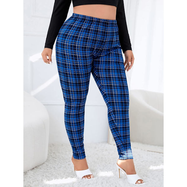 Dame Plus Size Ternede Leggings med Høj Talje Skinny Bukser M