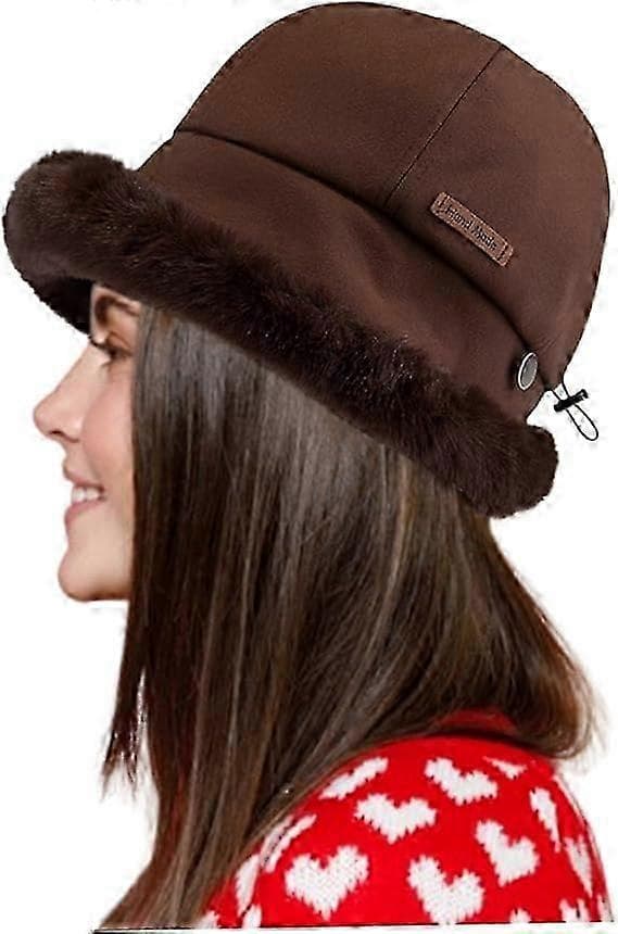 Pälshatt, fluffig vintervärmande hatt, plyschfiskarhatt för kvinnor, tonåringar, flickor
