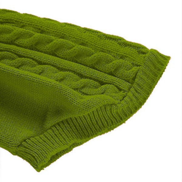 Pet Sweater, Turtleneck Knit Jumper Hundtröja Varm kappa Söt valp Kattkläder green s