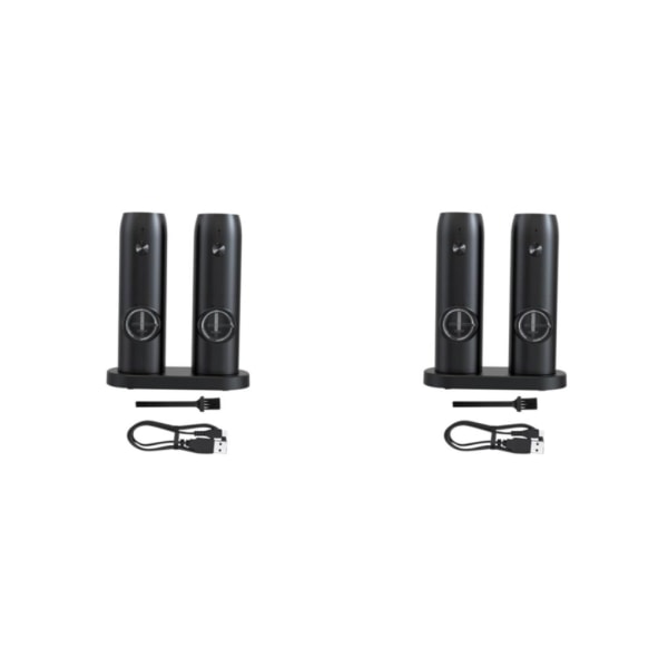 1/2/3 Elektroninen pippurimylly USB Ladattava Säädettävä Double with base 2Set