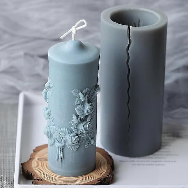 Lysform 3D Lysforme DIY Formede Lys Blade Cylindrisk Form Til Duftlys Sæber