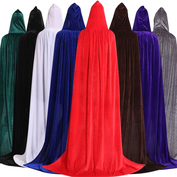 Middelalder Vampyr Hette Kappa Heksekapper Halloween Kostyme Red L