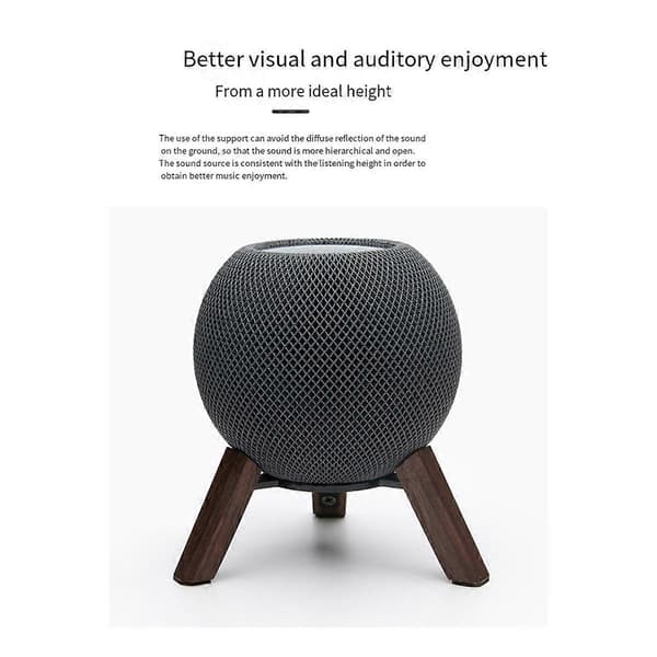 Ægte træstativ til Mini Træholder Stativ med Metalramme Home Pod Mini Højttalerbrønd