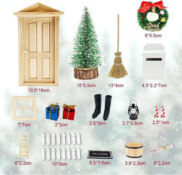 Miniatyr lekestue gnome tilbehør Juledekorasjon
