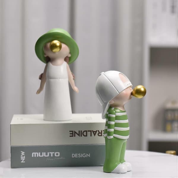 Statyer & Skulpturer, Bubble Boy Grön Skulptur Figuriner Heminredning