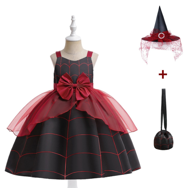 Tjejer Halloween Klänning Semester Casual Häxa Pumpa Cosplay kostym för barn AWS026 Set B Size 120