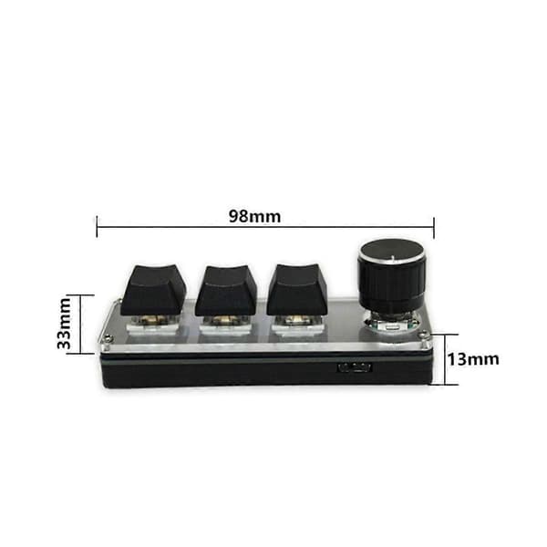 3 taster trådløst tilpasseligt tastatur 2.4G USB 2 tilstande multifunktionelle bærbare hot-swappable taster