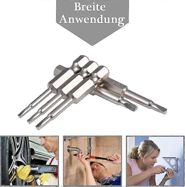 5 X 1/4\" Trekant Skruetrækker Bits, 50mm Hex Skaft Magnetisk, s2 Skruetrækkersæt Elektrisk Skruetrækker Bit