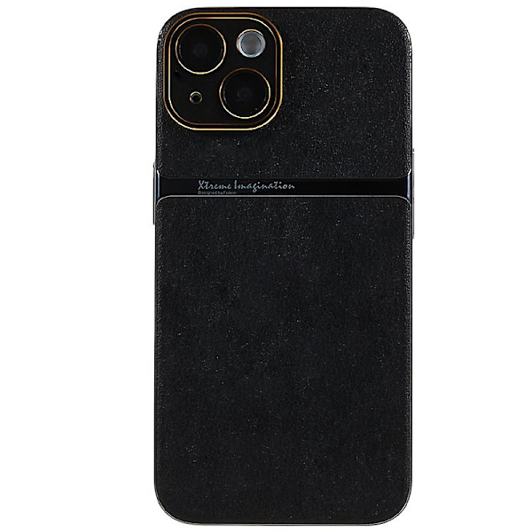 För Iphone 14 Plus Pu Läder + PC Bakre cover Slimt skyddande phone case Black