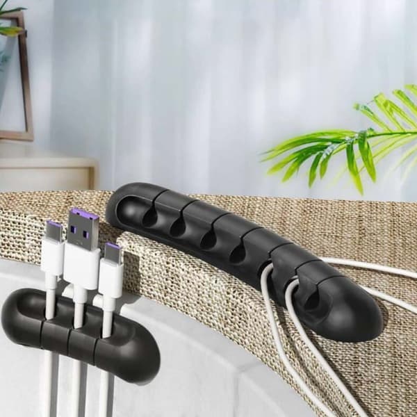 Cable Organizer Kabel Silikon Management Clips Kabelhållare 7 holes