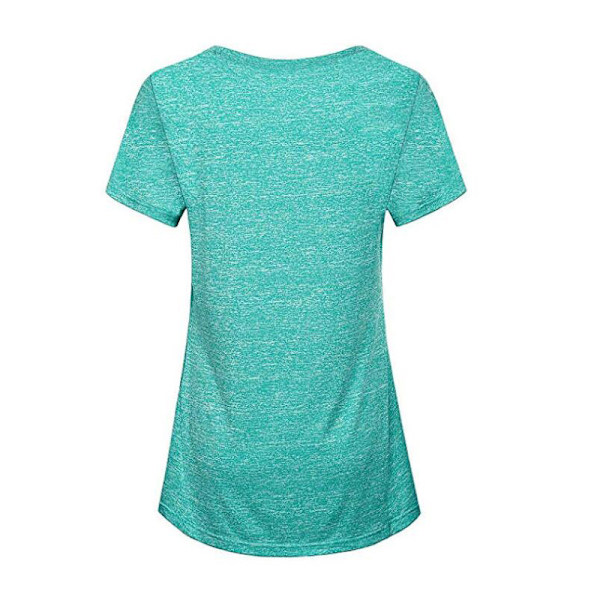 Randig topp för kvinnor med kort ärm T-tröja för casual tröja Green,XL