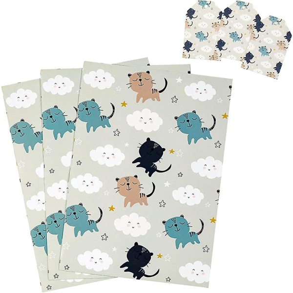Gavepapir Foldet fladt 3 ark Juledesigngave