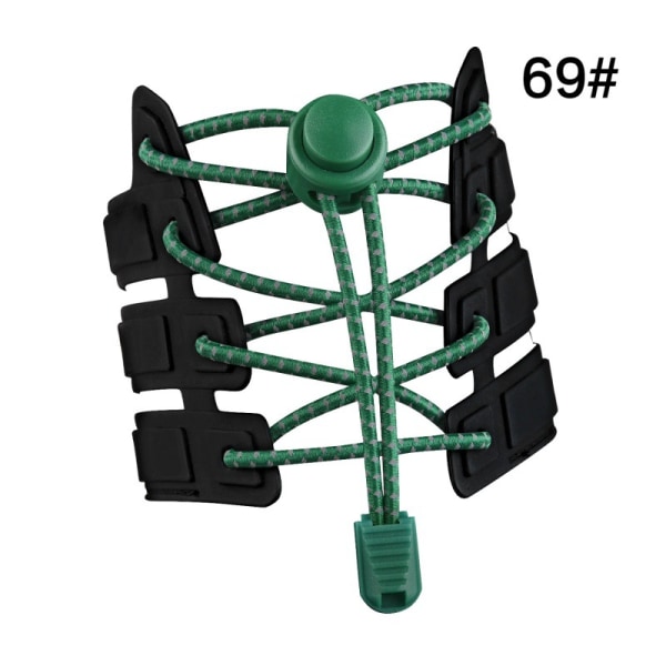 Elastiske snørebånd uden knude hver/122 cm, 1 par stretchsnørebånd i latexlås til børn og voksne sneakers green