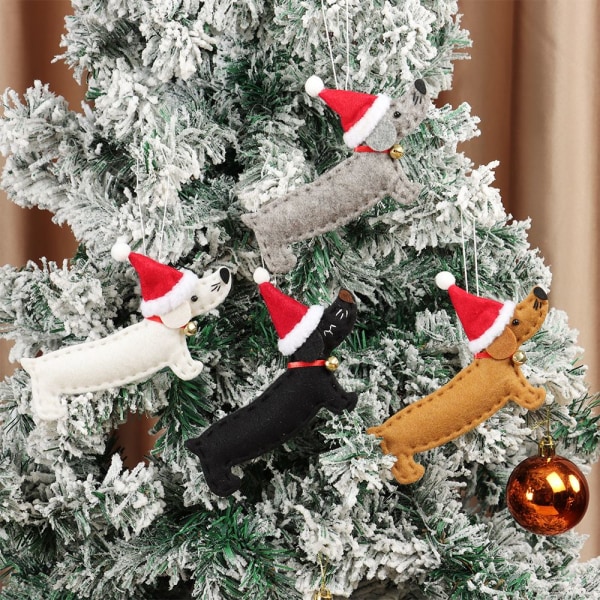 4 STK Xmas Pendel Juletre Tilbehør SVART