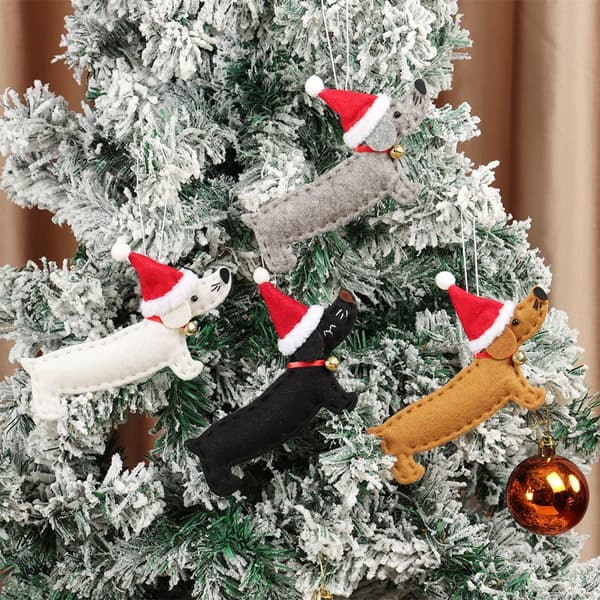 4ST Xmas Pendel Julgran Tillbehör VIT