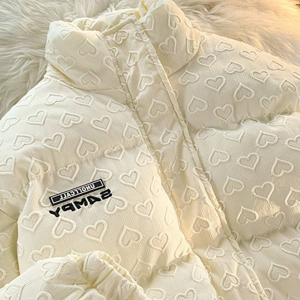 Multi Functional Pocket Zipper Thicken Bread Dunjackor Milky white XL