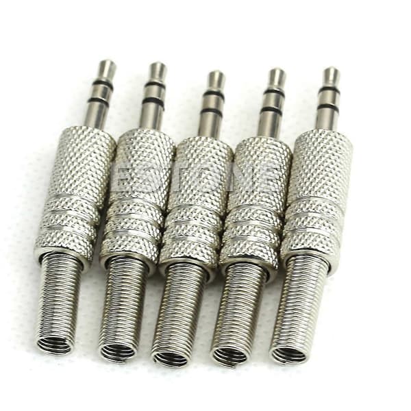 5 kpl hopeinen 3,5 mm stereokuulokeliitin ääniliitin sovitin