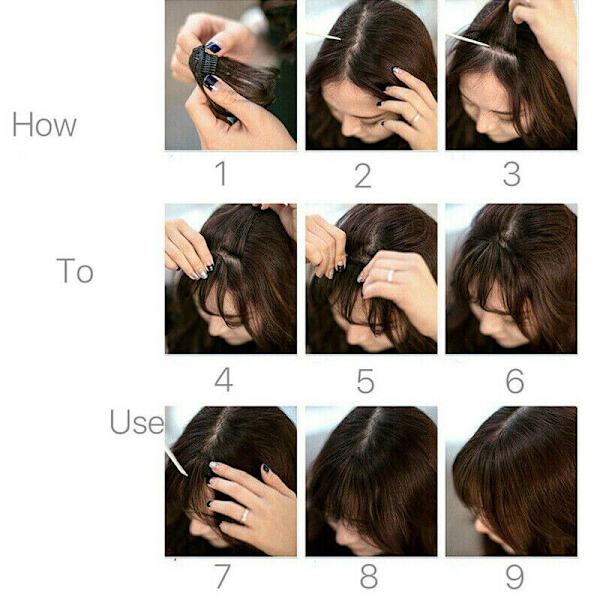 Clip In Air Bangs hårforlengelse for daglig bruk Black