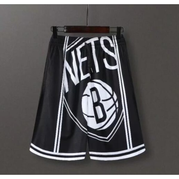 Nba Retro Koripallohousut Shortsit Unisex urheilushortsit Opiskelija nets black 4XL