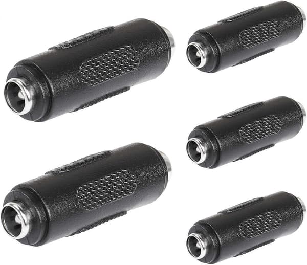 4 kpl DC-virtasovitin, naaras-naaras-liitin, naaras-naaras-pistoke, DC-sovitin 5.5x2.1mm, suora