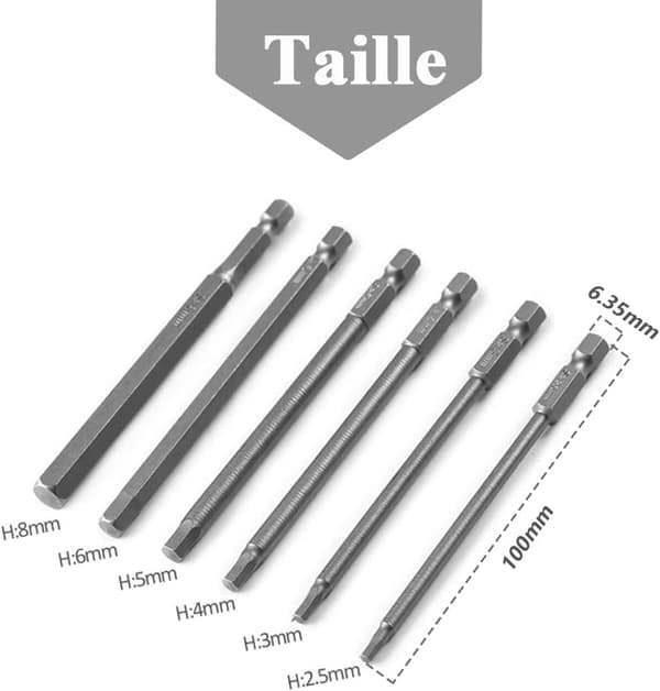 6 stk H2.5-H8 indre sekskanthode magnetiske skrutrekkerbits sett bits