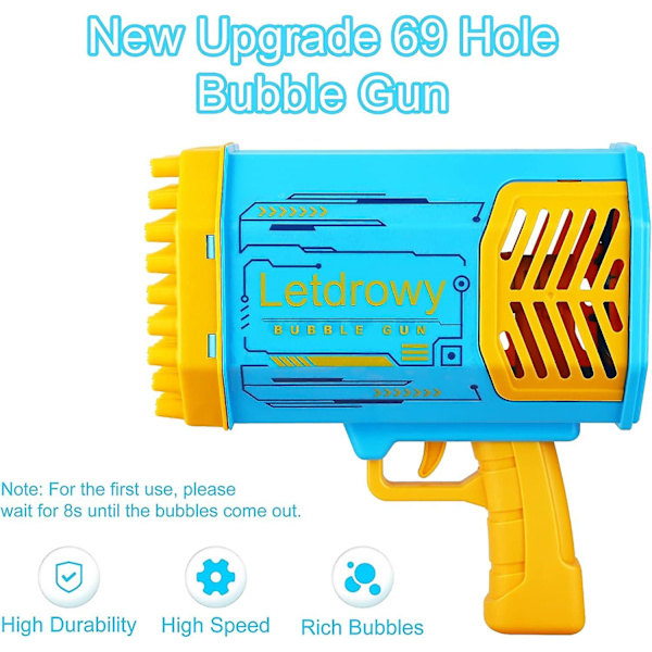 Bubble Maker For Kids - Bubble Gun för pojkar 8-10 år, Bubble Maker Toddler för 1-3 år,  Bubble Maker födelsedag, påsk, Halloween, Ch Blue