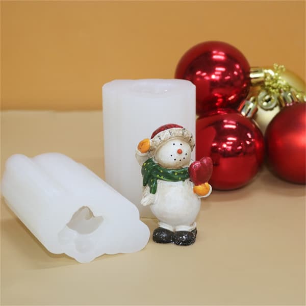 Creative Form Mould för gips och ljus 3D Snowman Juldekorationer Form Form null - C