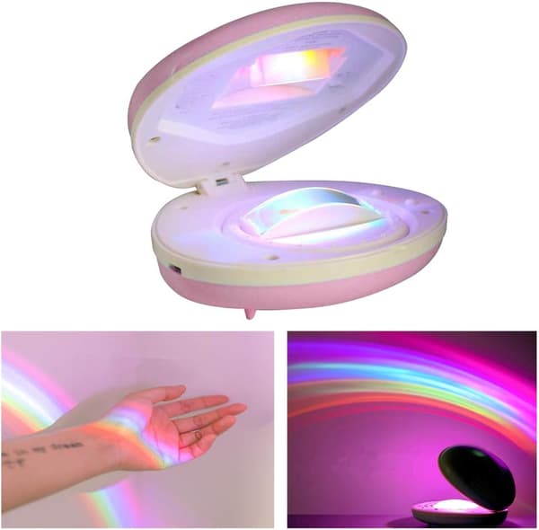 Regnbueprojeksjonslampe LED himmel neon fargerikt nattlys USB-lading