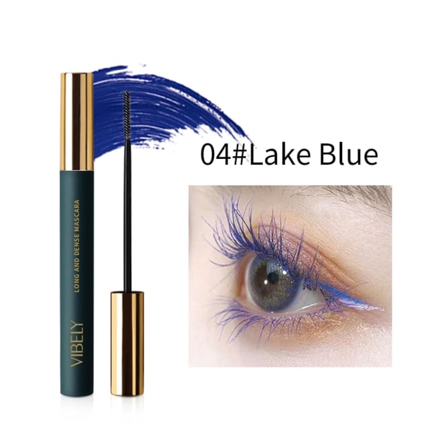 Vibely Slank Tjock Ultrafint borsthuvud Grön Tube Color Mascara Curling Naturlig Vattenfast Mascara Blue