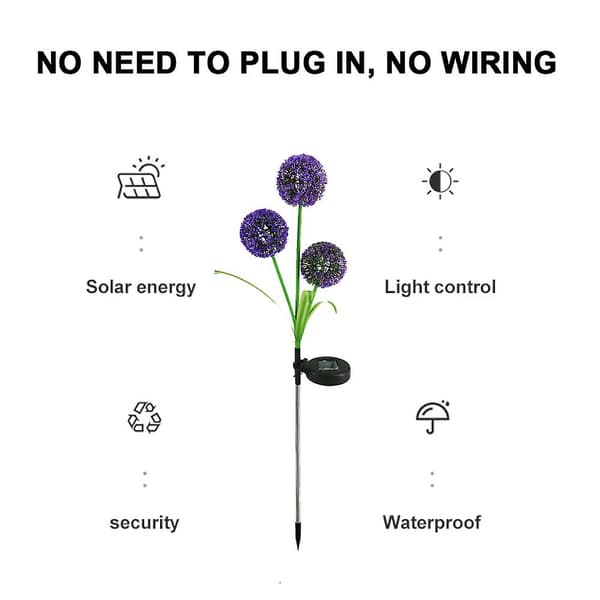 2 st Solar trädgårdslampor med maskrosblommor Designs för gården