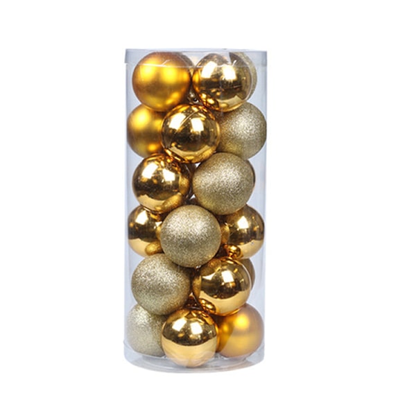 24-pack julbollsdekorationer 40 mm splittringssäker Färgglad golden