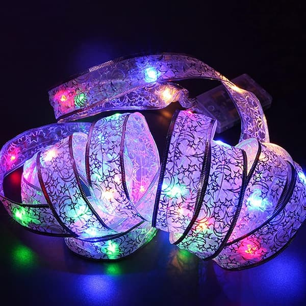 40 LED Ribbon Lights 4 m Sølv til jul, farverige