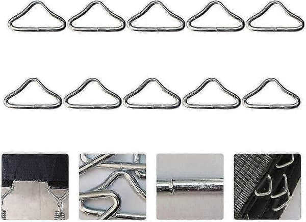 20 stk. trekantede ringer i rustfritt stål V-ringer for reservedeler til trampoline Bag-Yvan