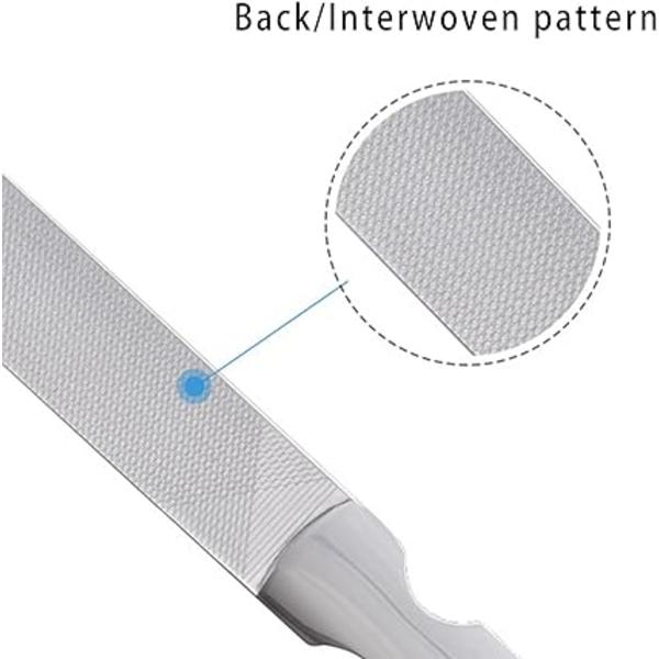 Nagelfil i rostfritt stål, dubbelsidig metallpolerad nagelfil