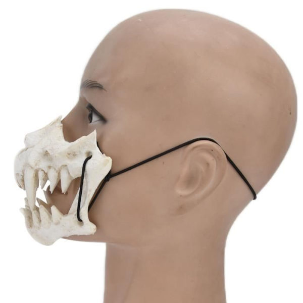 Fdit Halloween Dekoration Skalmask Latex Tiger Tand Typ Hållbar Vattentät Justerbar Skrämmande Mask för Party Festival